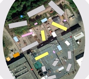 Vom Bürgerverein Schinkel erstellte Lager-Grafik auf dem heutigen KME-Gelände