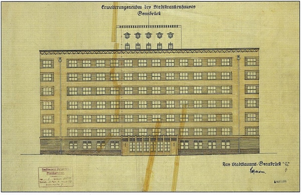 Plan des Stadtkrankenhauses – unterzeichnet von Lehmann persönlich 