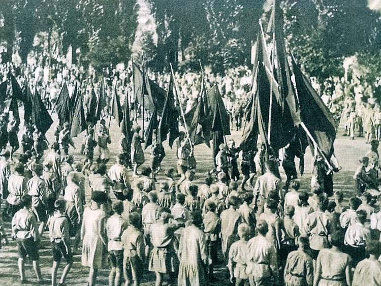 Aus dem Fotoalbum Förstners: Momentaufnahme eines Zeltlagers von Roten Falken und Sozialistischer Arbeiterjugend, 1931. Foto: OR-Archiv