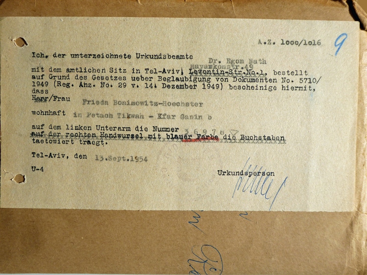 Bestätigung über die Tätowierung (Niedersächsisches Landesarchiv Osnabrück) 