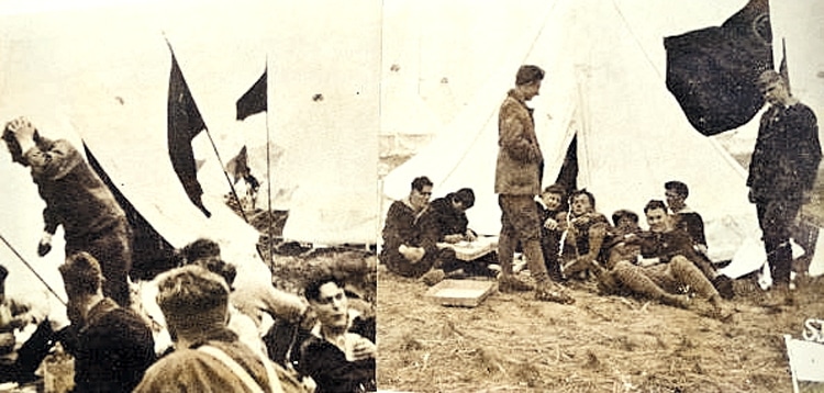 Osnabrücker im Zeltlager der Sozialistischen Jugendinternationale in Amsterdam, 1926. Foto: Arbeit und Leben Osnabrück