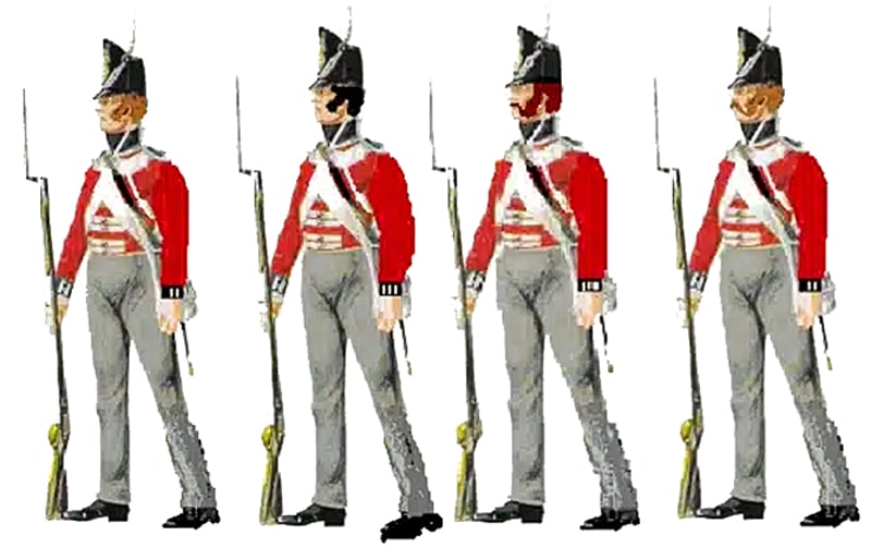 Hannoversche Soldaten um 1801. Darstellung: Heiko Schulze