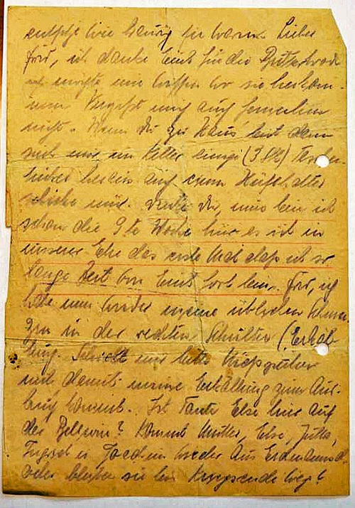 Abb. Brief von Charlotte Seligmann aus dem Polizeigefängnis in Osnabrück, 16. August 1944,NLA OS Rep 430 Dez 304 Akz. 2003/036 Nr. 386