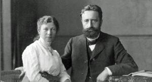 Verlobungsfoto aus dem Jahr 1900 von August Ferdinand Friedrich Grußendorf (5.9.1871-30.11.1958) und Frieda Philipps (gest. 1915)