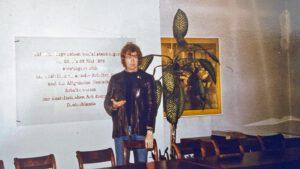Der Autor dieses Artikels in jungen Jahren - anstelle Bebels - im September 1978 im Gründungssaal der frisch erkorenen Partei.