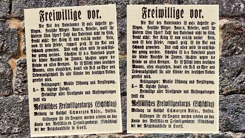 Das Freikorps Lichtschlag wirbt um Mitkämpfer.