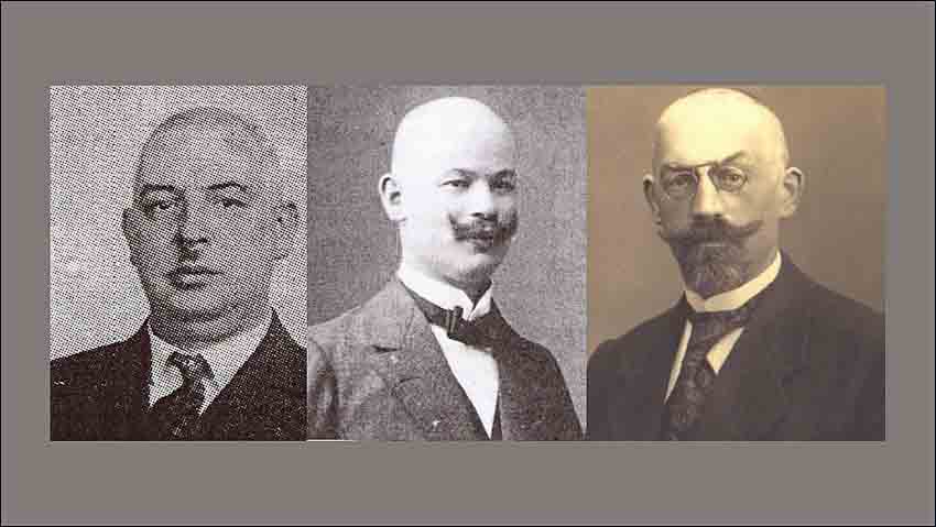 Sie arbeiten im Aktionsausschuss zusammen, um den Erfolg des Generalstreiks in Osnabrück zu festigen: die Sozialdemokraten (von links) Walter Bubert, Gustav Haas und Otto Vesper.