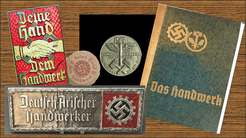 Handwerkszeichen, -Symbole und -Bücher. Die NS-Ideologen verpassen dem Wirtschaftsbereich viel Symbolik.